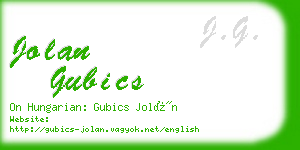 jolan gubics business card